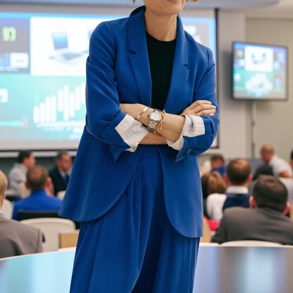 ME+EM Single Button Lightweight Blazer in Blue US 4 - Picture 1 of 7